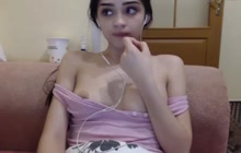 Arab teen flashing boobs on webcam